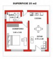 1 dormitorio - 25 m2